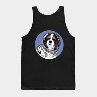 Cavalier King Charles Dog in Space Pencil Drawing Tank Top